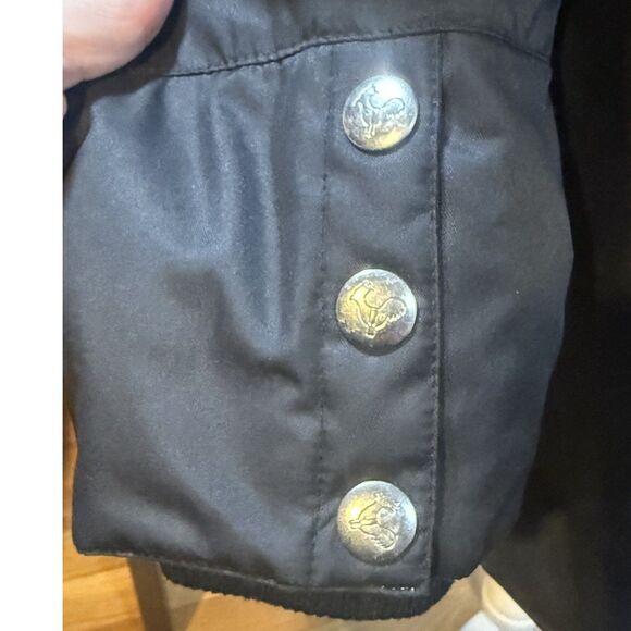 Rossignol 1907 Belted Insulated Ski Coat Black Faux Fur Removable Collar Small - Picture 7 of 13